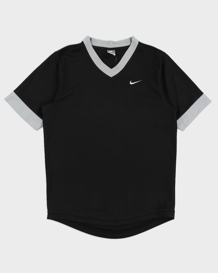 00s Y2K Nike Black V Neck T-Shirt - L