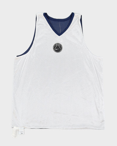 00s Nike Silver / Blue Reversible Basketball Jersey - L