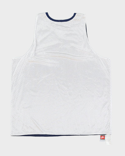 00s Nike Silver / Blue Reversible Basketball Jersey - L
