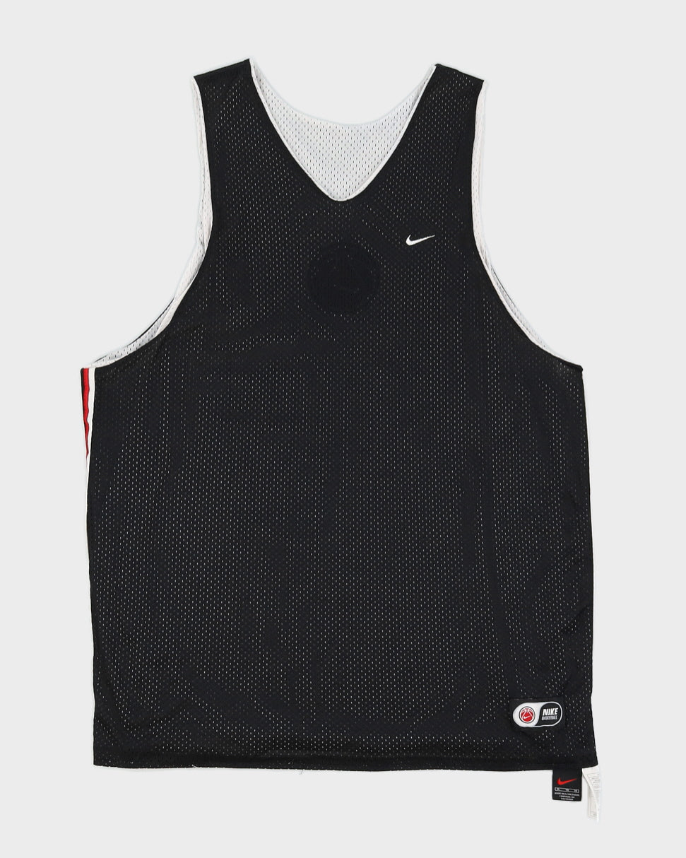 00s Nike Silver / Black Reversible Basketball Jersey - XL