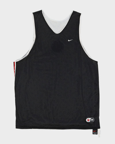 00s Nike Silver / Black Reversible Basketball Jersey - XL