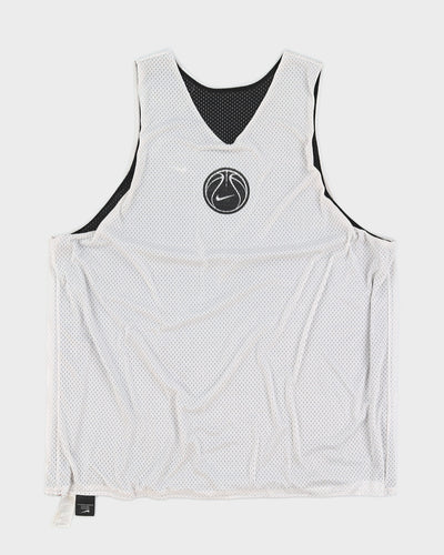 00s Nike Silver / Black Reversible Basketball Jersey - XL