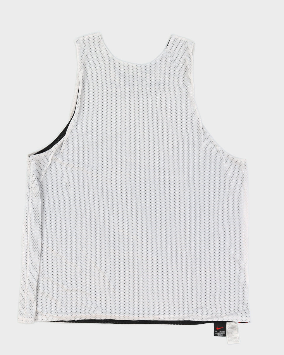 00s Nike Silver / Black Reversible Basketball Jersey - XL