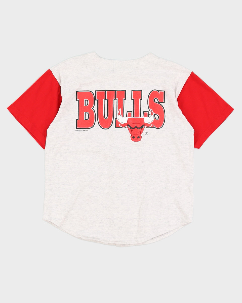 Vintage 1993 Chicago Bulls Button Up T Shirt - L