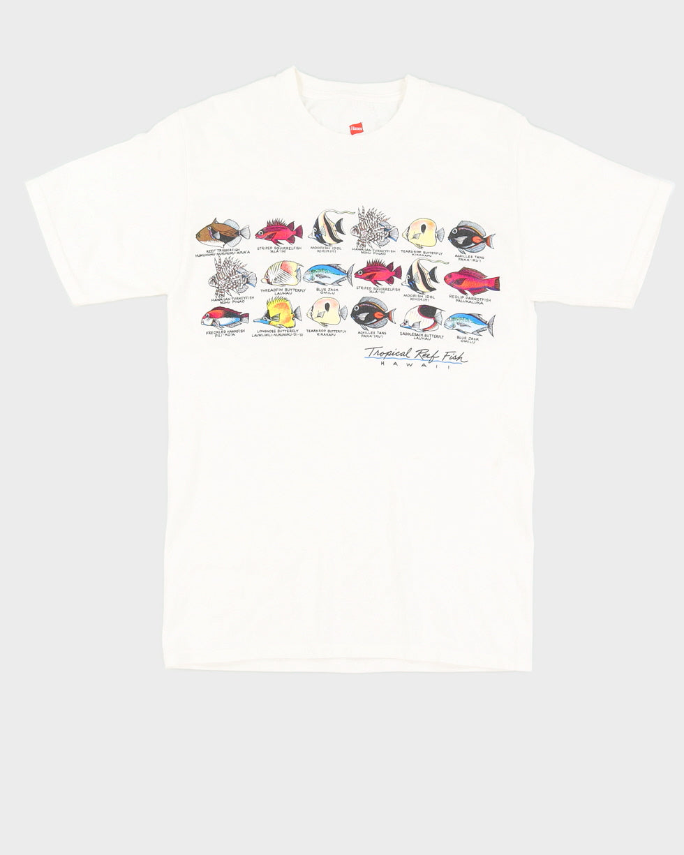 Vintage 90s Tropical Reef Fish T-Shirt - S