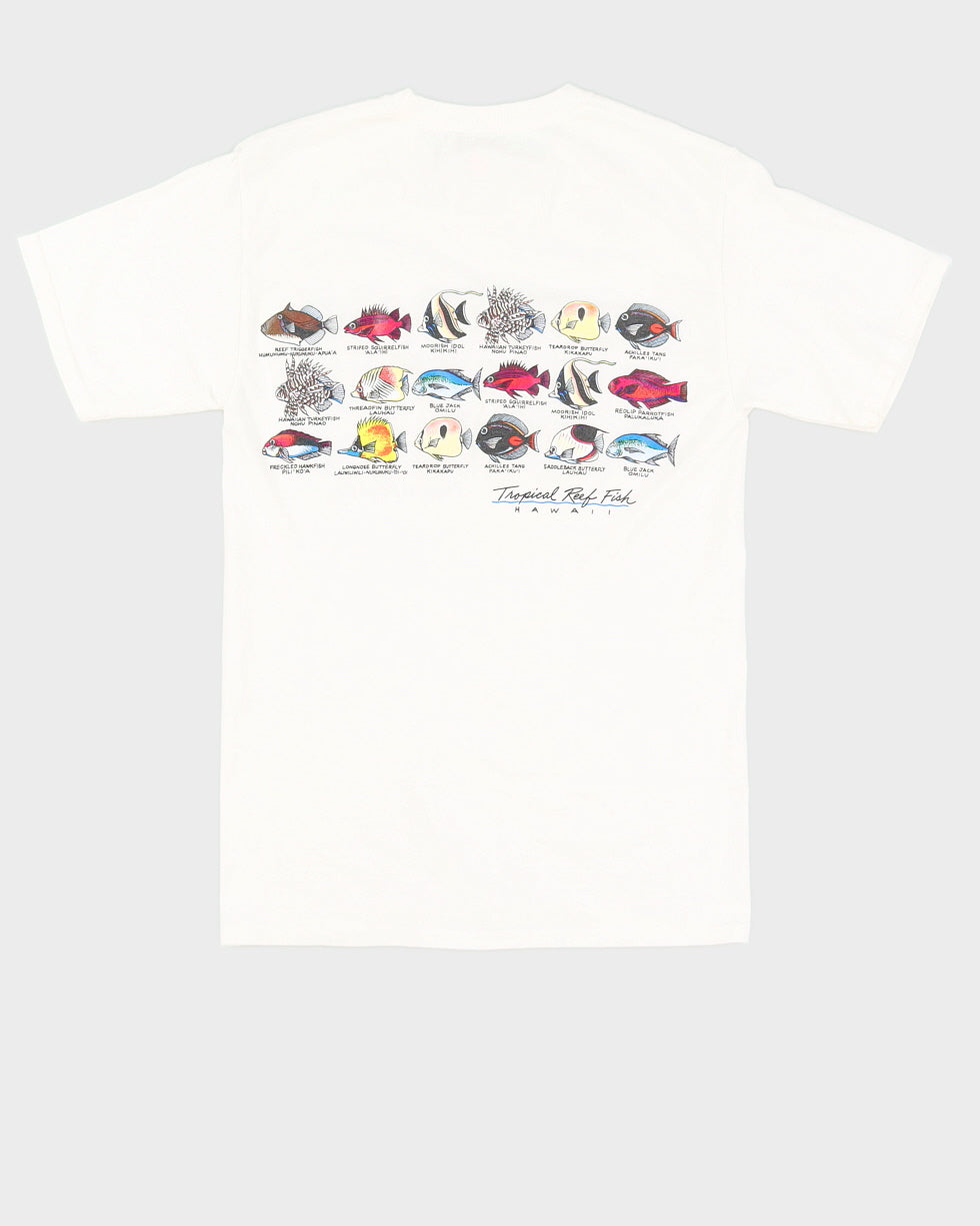 Vintage 90s Tropical Reef Fish T-Shirt - S