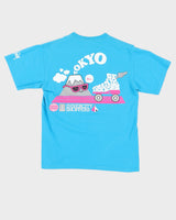 00s Stussy Blue T-Shirt With Graphic - M