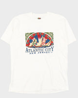 Vintage 90s Fruit Of The Loom Atlantic City New Jersey Single Stitch White T-Shirt - XL