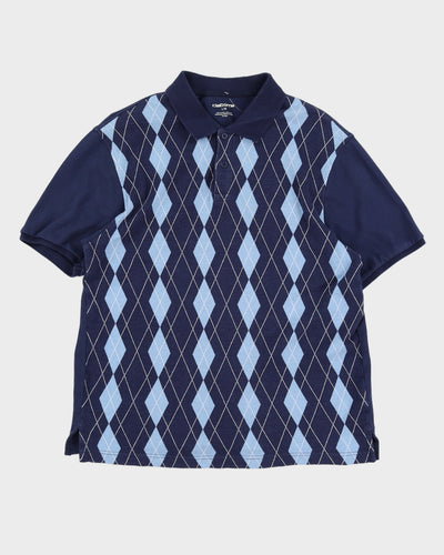 Vintage 90s Claiborne Argyle Polo Shirt - L