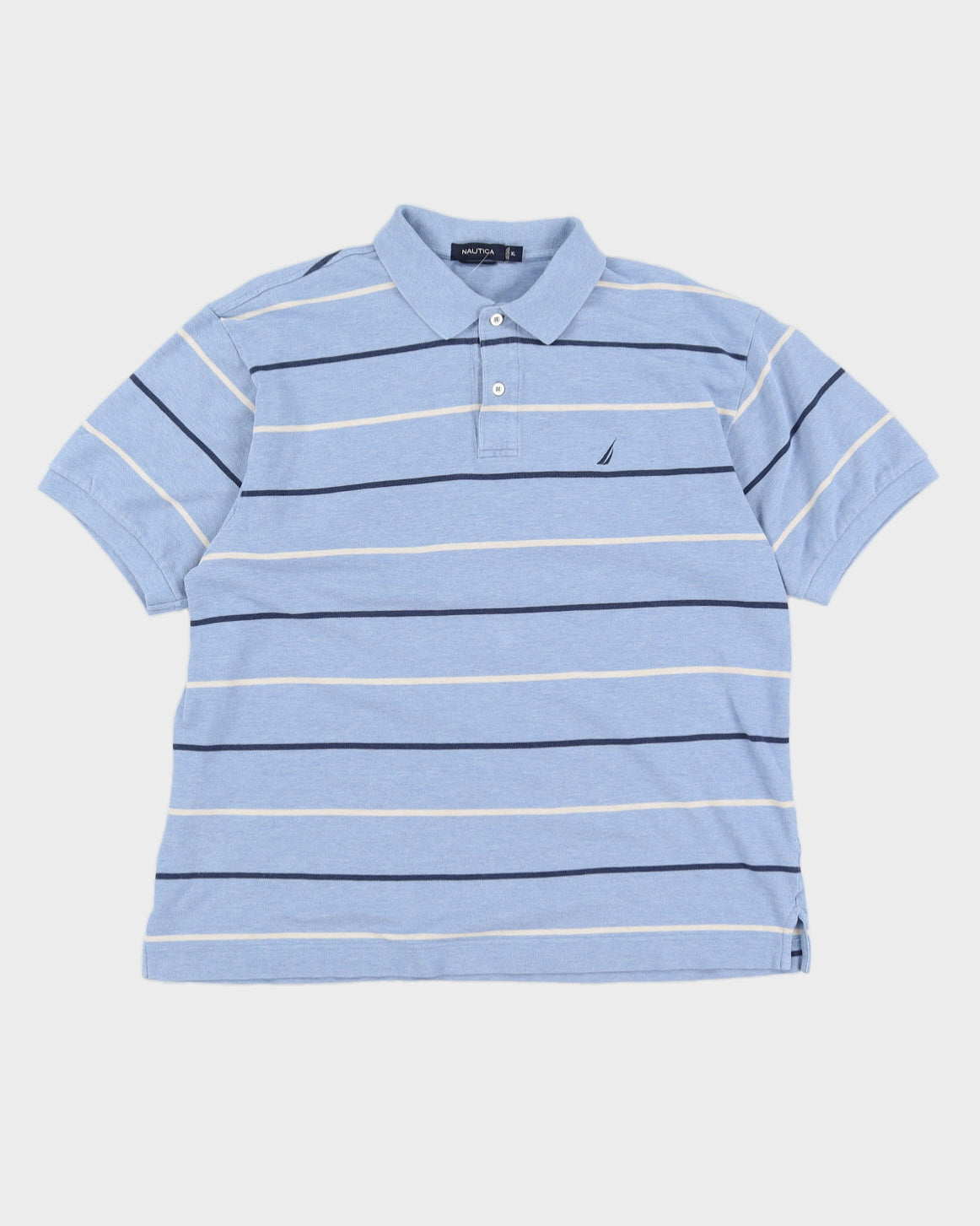 Nautica Blue Stripe Polo Shirt - XL