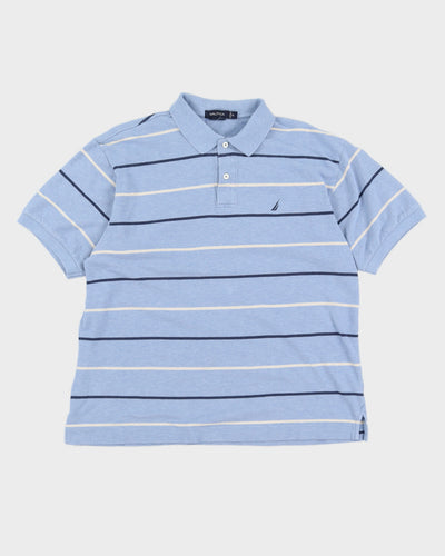 Nautica Blue Stripe Polo Shirt - XL