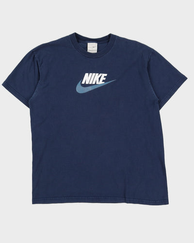 Y2K 00s Navy Nike Logo Tee - L