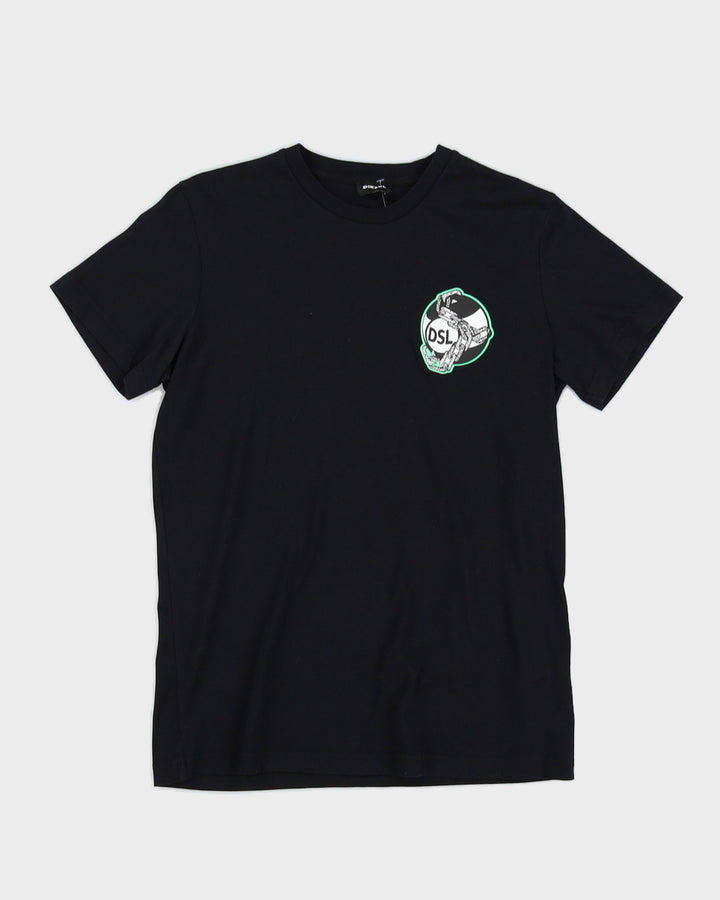 Diesel Black Double Sided Print T-Shirt - M
