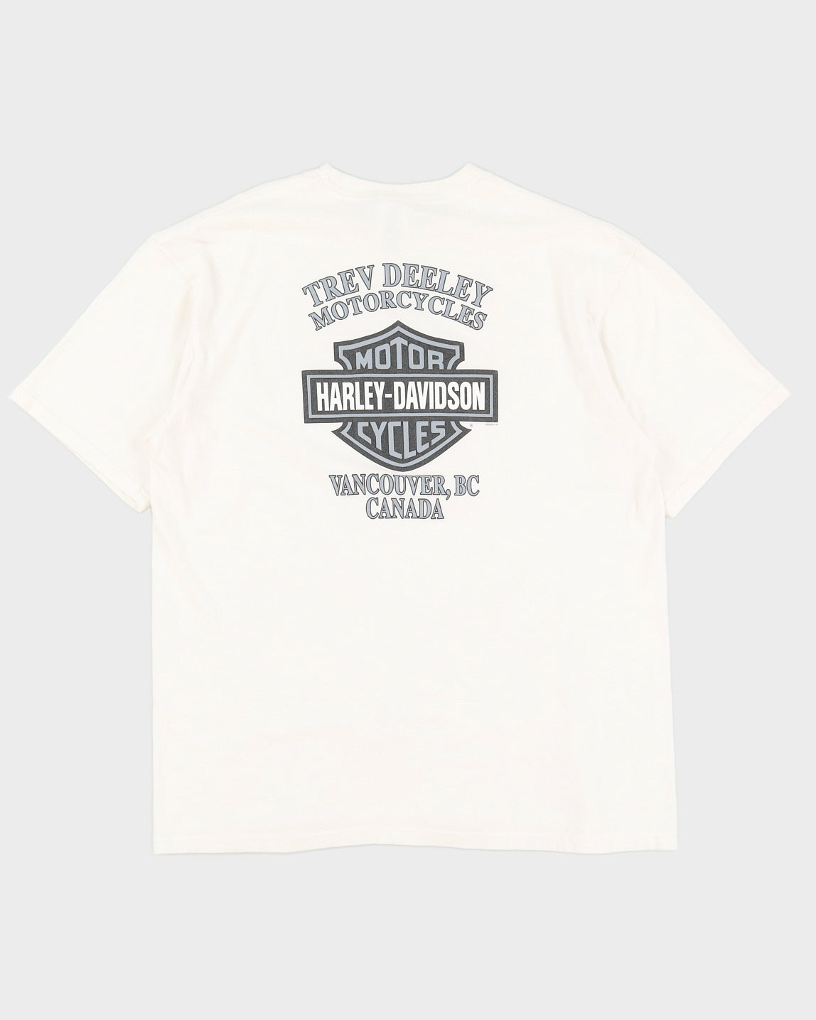 00s Y2K Harley Davidson White Vancouver Canada T-Shirt - L