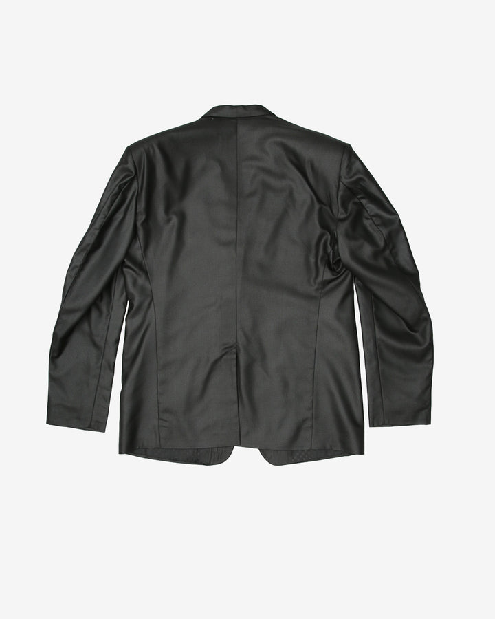 Vintage 90s Black / Dark Grey Two-Piece Suit - L / XL