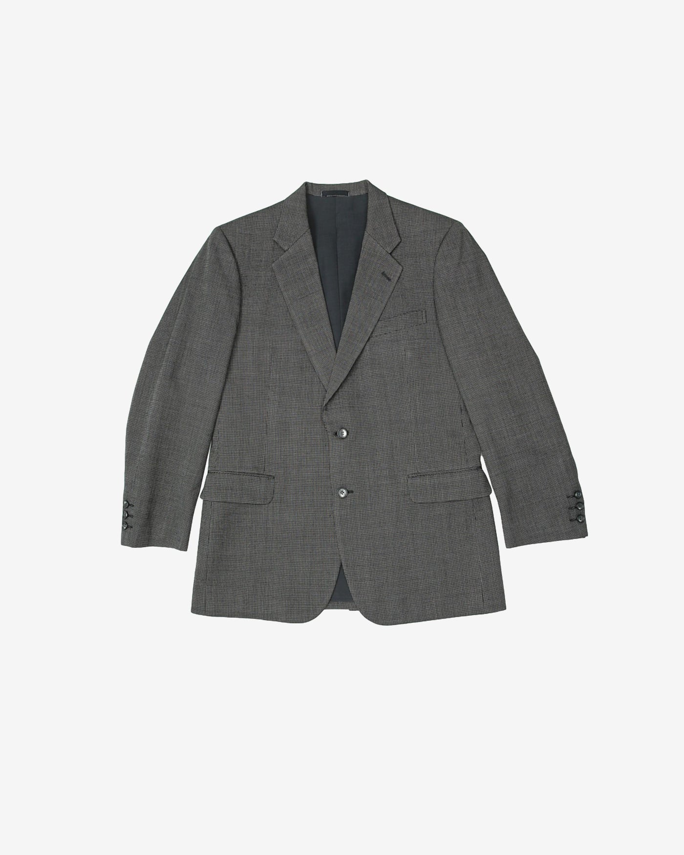 Vintage Melbo Simspon Dark Grey / Black Patterned Two-Piece Suit - L