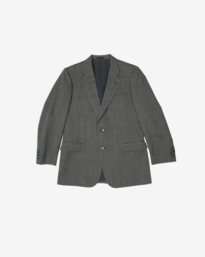 Vintage Melbo Simspon Dark Grey / Black Patterned Two-Piece Suit - L