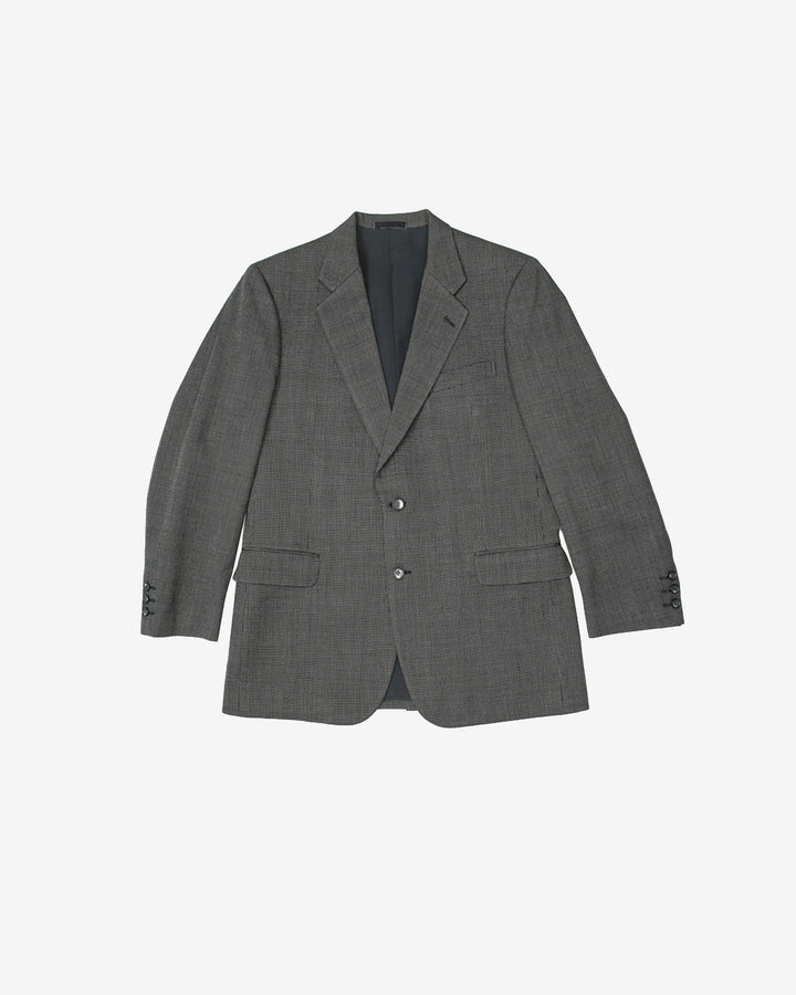 Vintage Melbo Simspon Dark Grey / Black Patterned Two-Piece Suit - L