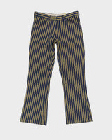 Vintage Navy / Yellow Pinstripe Trousers - W34 L33
