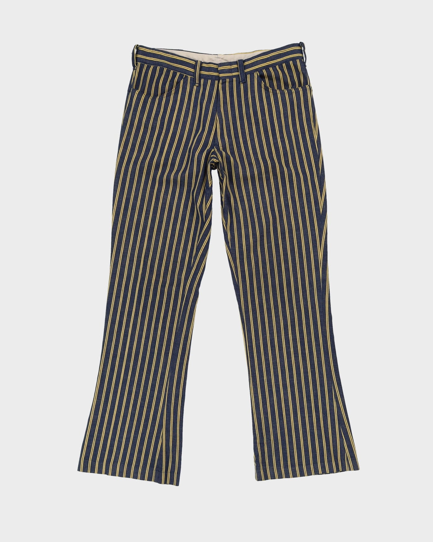 Vintage Navy / Yellow Pinstripe Trousers - W34 L33