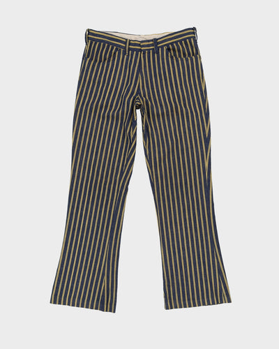 Vintage Navy / Yellow Pinstripe Trousers - W34 L33
