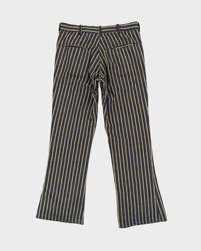 Vintage Navy / Yellow Pinstripe Trousers - W34 L33