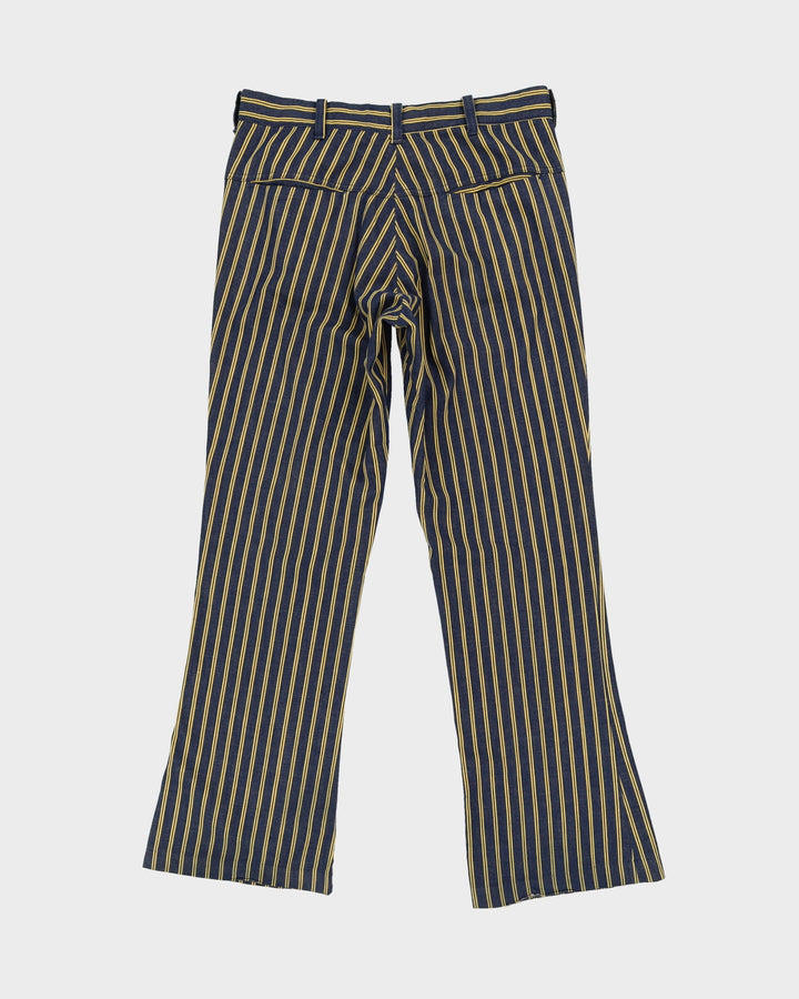 Vintage Navy / Yellow Pinstripe Trousers - W34 L33