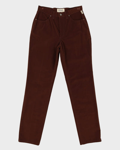 Vintage 90s Versace Brown Velour Trousers - W28 L31