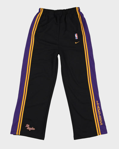 Vintage 90s Nike LA Los Angeles Lakers NBA Black / Purple / Yellow Tracksuit Bottoms - Size X-Large W29