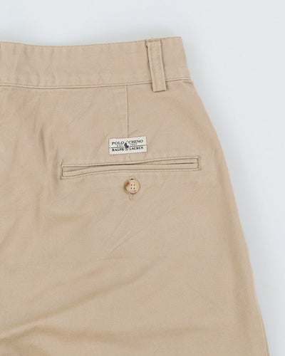 Vintage 90s Ralph Lauren Beige Pleated Chino Trousers - W30 L26