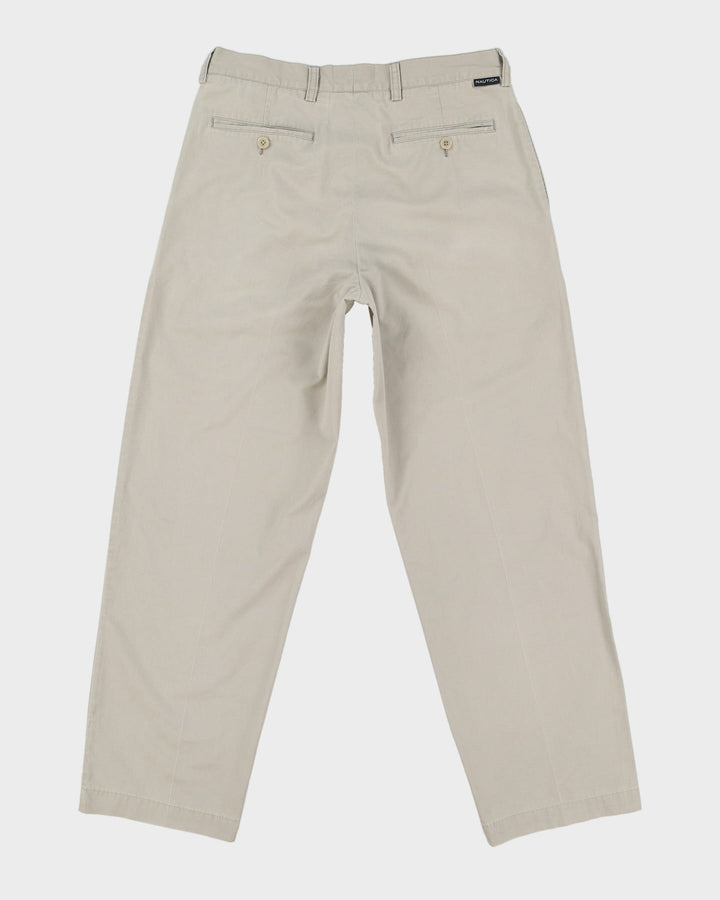 Nautica Grey Casual Pleated Trousers - W32 L32