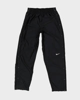 Vintage 90s Nike Black Popper Tracksuit Bottoms - XL
