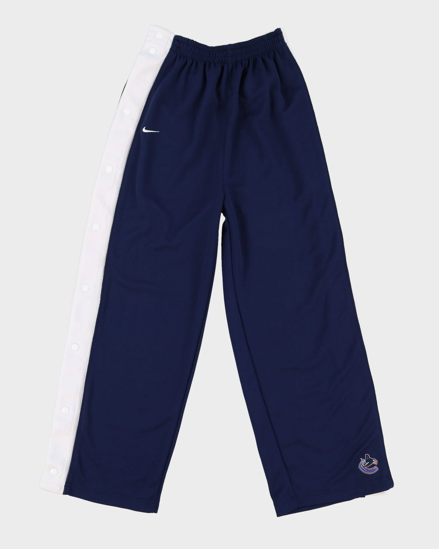 00s Nike Navy Vancouver Canucks NHL Popper Tracksuit Bottoms - M