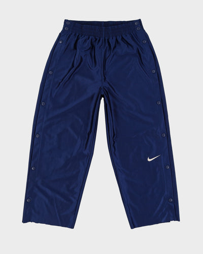 90s Nike Navy Popper Tracksuit Bottoms - M