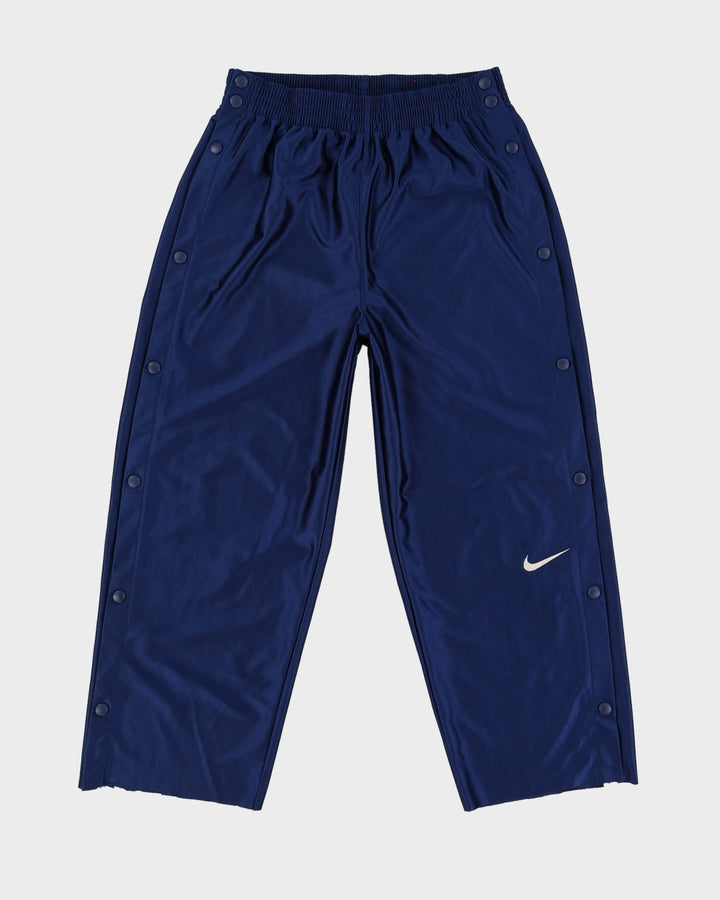 90s Nike Navy Popper Tracksuit Bottoms - M