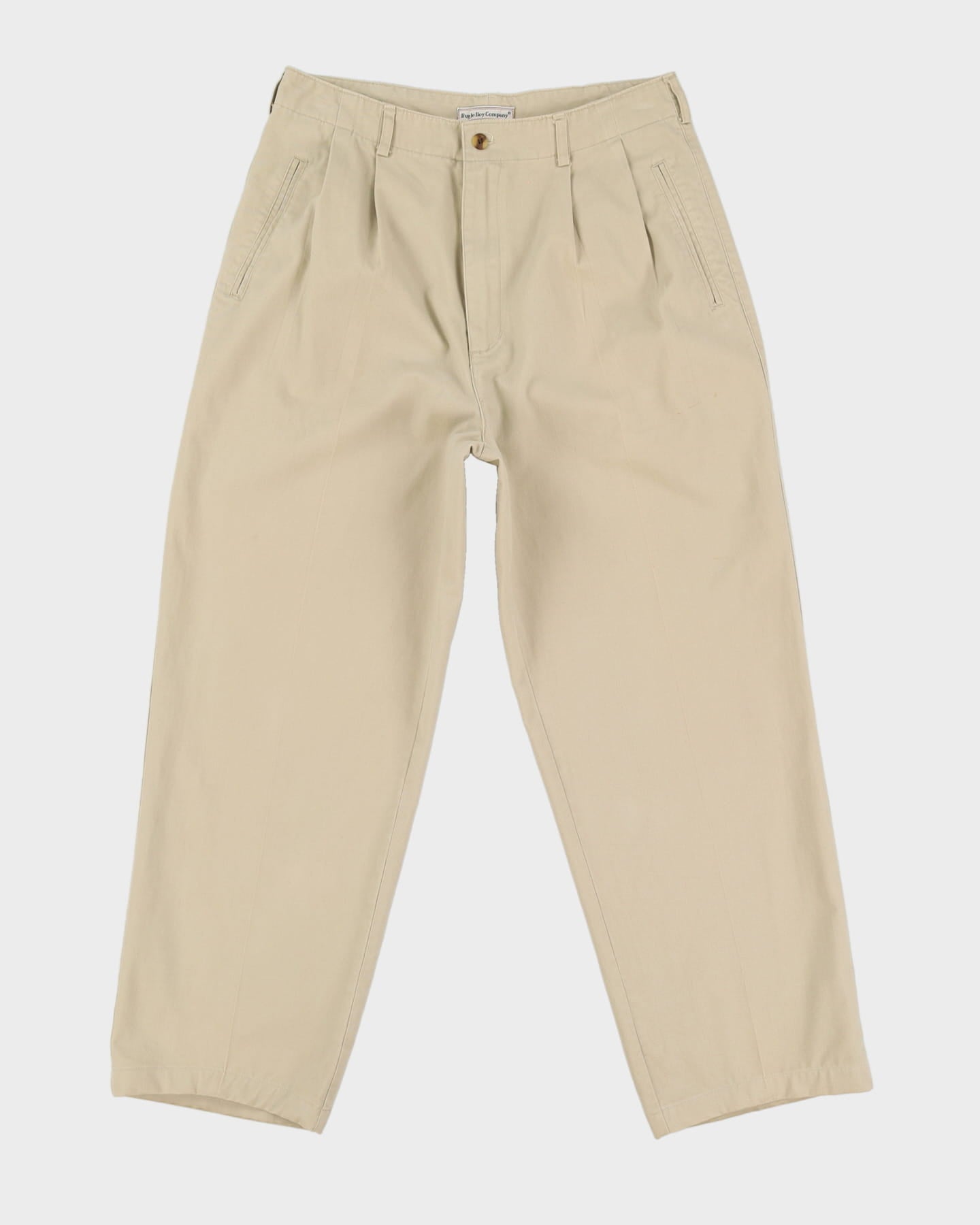 Vintage 90s Beige Pleated Trousers - W32