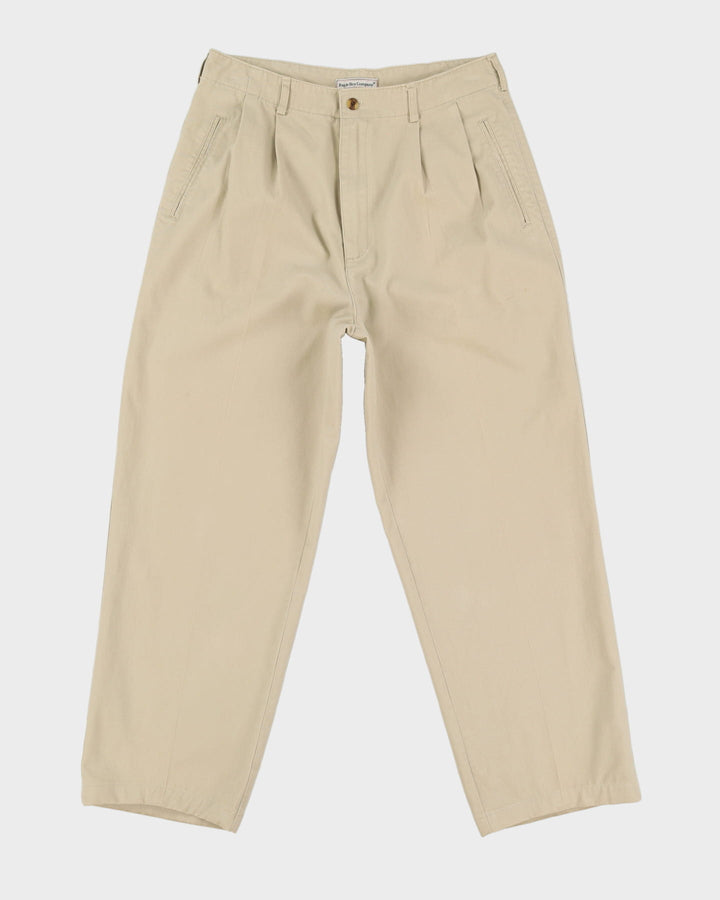 Vintage 90s Beige Pleated Trousers - W32