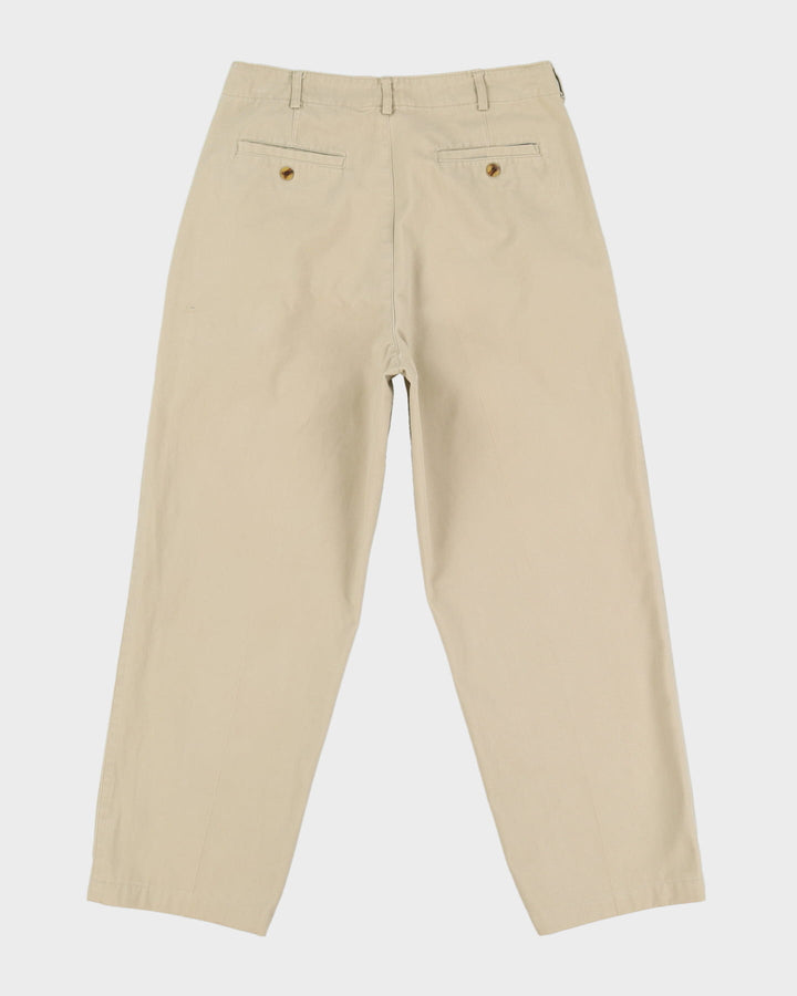 Vintage 90s Beige Pleated Trousers - W32
