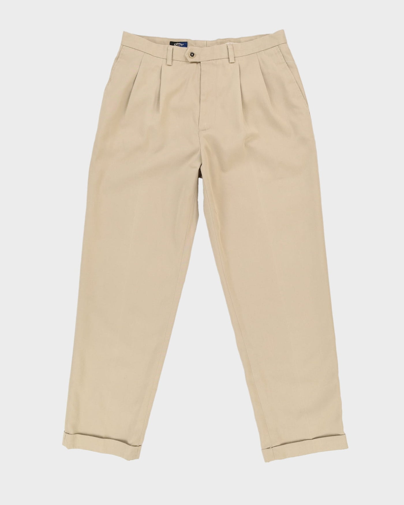 Vintage 90s Callaway Beige Pleated Trousers - W36 L32