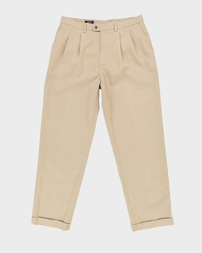 Vintage 90s Callaway Beige Pleated Trousers - W36 L32