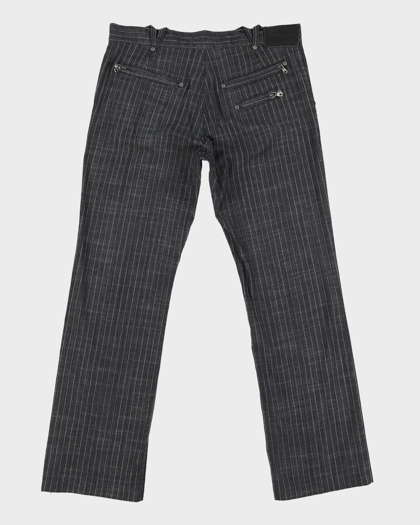 Versace Classic Grey Pinstripe Patterned Trousers - W34 L32