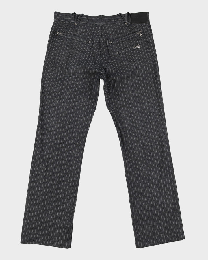 Versace Classic Grey Pinstripe Patterned Trousers - W34 L32