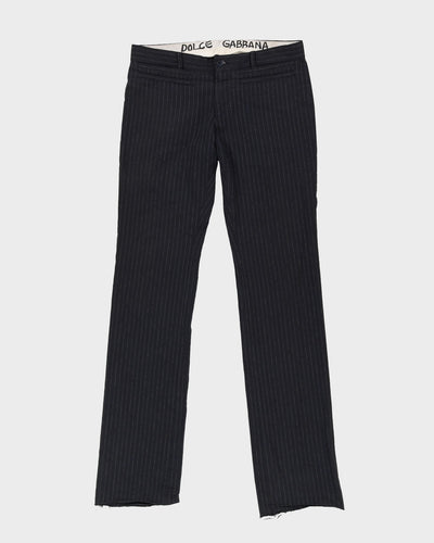 Vintage 90s Dolce & Gabbana Navy Pinstripe Trousers - W34 L37