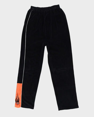 Harley Davidson Black Velour Tracksuit Bottoms - XL