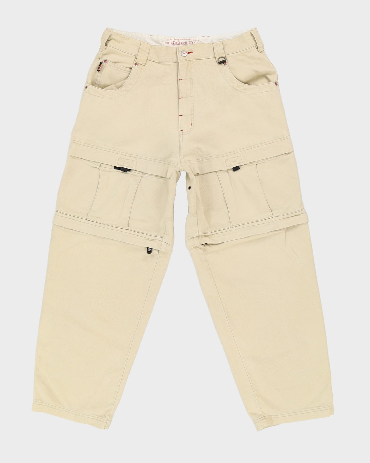 Vintage 90s Ecko Unltd Cream Cargo Trousers - W34 L31