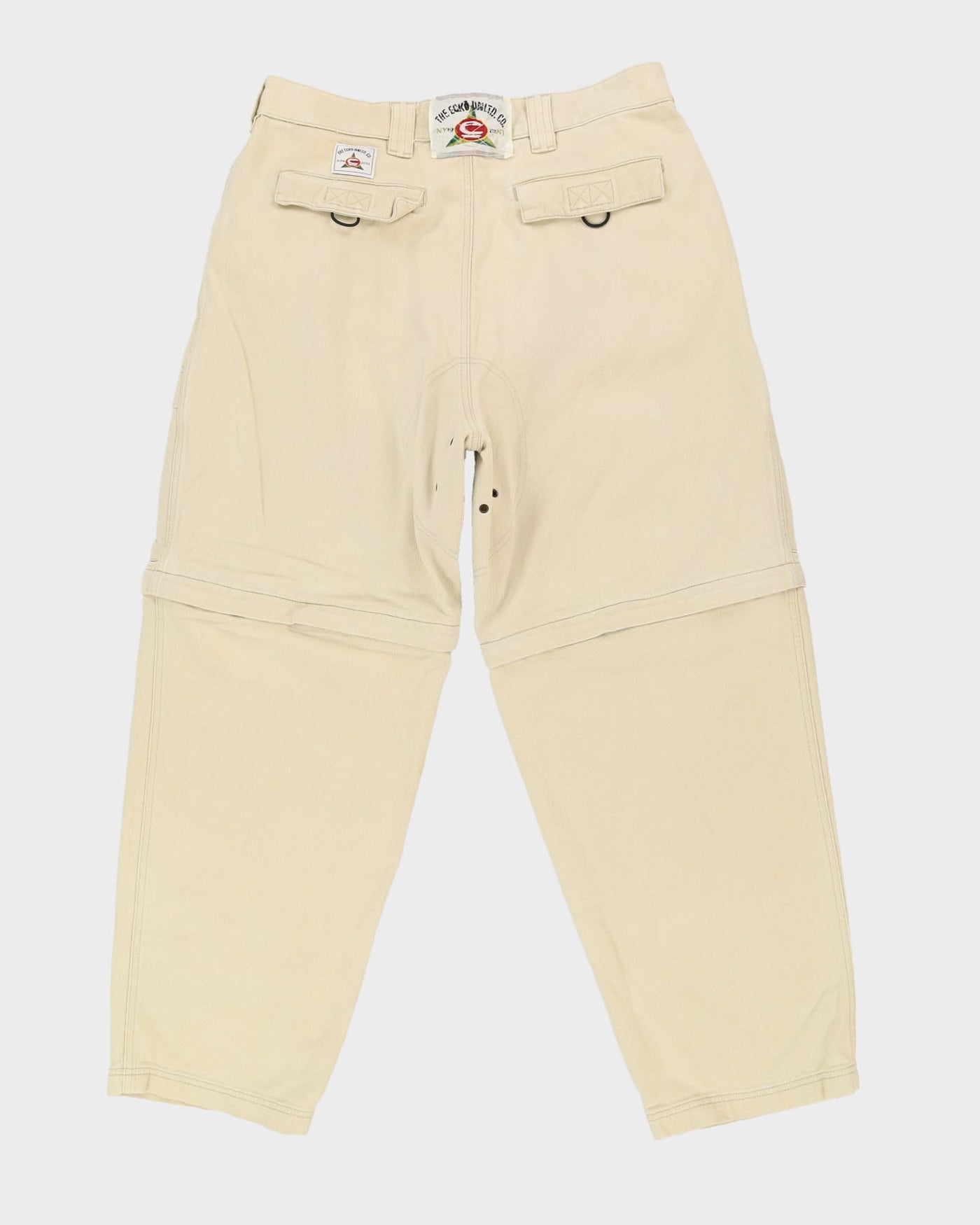 Vintage 90s Ecko Unltd Cream Cargo Trousers - W34 L31