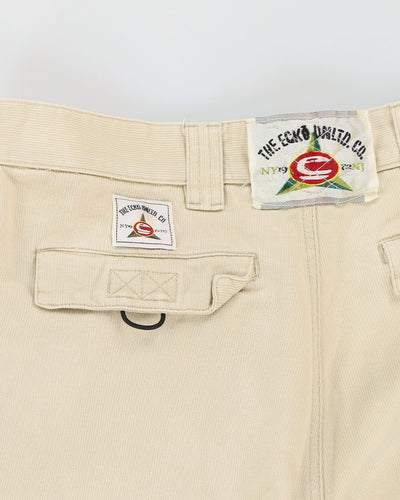 Vintage 90s Ecko Unltd Cream Cargo Trousers - W34 L31