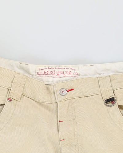 Vintage 90s Ecko Unltd Cream Cargo Trousers - W34 L31