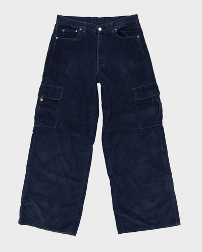 Vintage Blue Cord Trousers - W34 L33