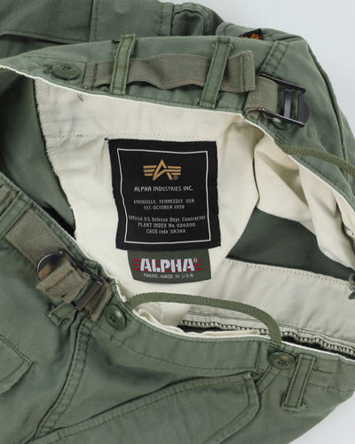 00s Alpha Industries Combat Military Green Cargo Trousers - W34 L29
